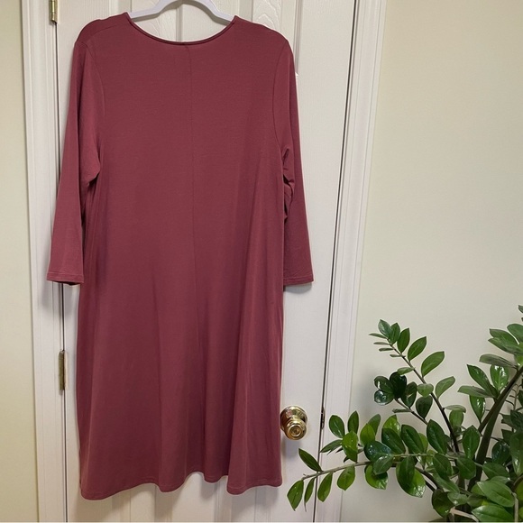 Garnet Hill Desert Mauve viscose blend Knit Trapeze Dress L - Picture 4 of 10